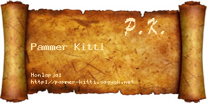 Pammer Kitti névjegykártya